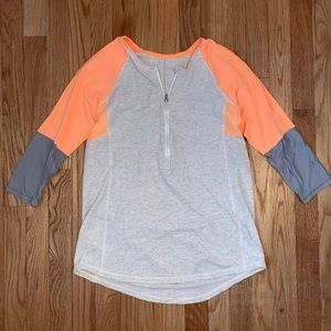 Lululemon 3/4 Sleeve Zip Up Shirt sz 4